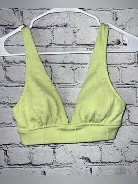 Aerie Triangle Ribbed Bikini Top Size Small